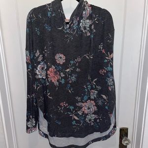 HIGH LOW FLORAL GREY SWEATER/HOODIE